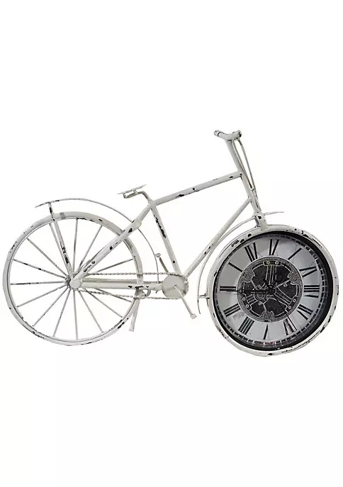 Brand new โจ A & B Home 19.25" Ivory and Black Rustic Bicycle Sculpture Roman Numeral Desk Clock ๐ 4 Brand new โจ A & B Home 19.25" Ivory and Black Rustic Bicycle Sculpture Roman Numeral Desk Clock ๐ - Image 2