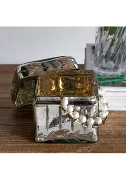 New 😀 A & B Home 4.75" Silver and Clear Contemporary Square Box with Removable Lid ⌛ -A & B Home Online Shop Belk 1562