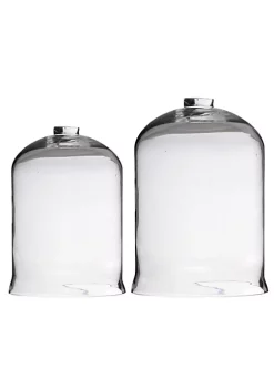 Best reviews of 😉 A & B Home Set of 2 Clear Classical Style Open-Top Glass Domes 18.5" ❤️