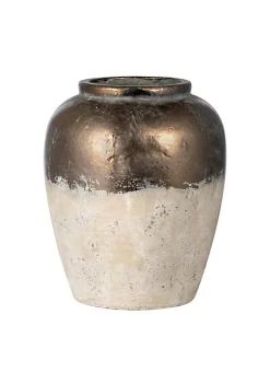 Outlet 🔥 A & B Home 15.75" Brown and Bronze Distressed Large Candia Vase 🧨
