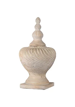 Flash Sale 🥰 A & B Home 21" Beige Distressed Geometric Finial Lidded Swirl Vase 👍