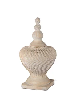 Flash Sale 🥰 A & B Home 21" Beige Distressed Geometric Finial Lidded Swirl Vase 👍 -A & B Home Online Shop Belk 231