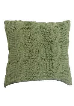 Best Sale 🌟 A & B Home 18" Olive Green Contemporary Cable Knit Square Throw Pillow 🌟