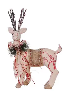 Best Sale ๐ A & B Home 17" Country Cabin Snow Flocked Left Facing Reindeer ๐ Christmas Figure ๐ฏ