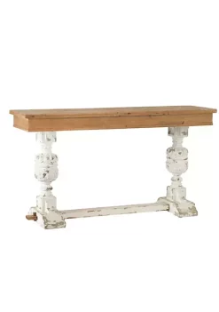 Brand new 💯 A & B Home 59" White and Brown Vintage Style Rectangular Buffet Table ✨