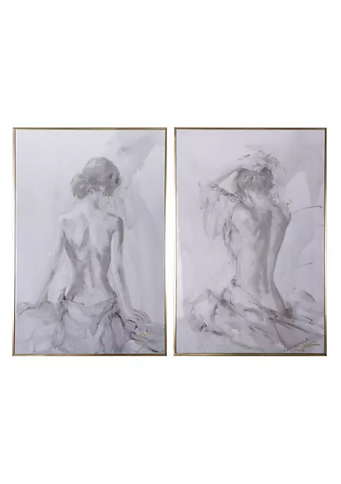 Wholesale 👏 A & B Home Set of 2 Gray and Brown Decorative Figure Sketch Picture Frame 48.25" ✔️ -A & B Home Online Shop Belk 299