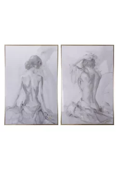 Wholesale 👏 A & B Home Set of 2 Gray and Brown Decorative Figure Sketch Picture Frame 48.25" ✔️ -A & B Home Online Shop Belk 303