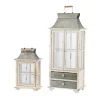 Cheap 🥰 A & B Home Set of 2 Silver and White Evelyn Enclosed Lanterns with Handle and Drawers 36.5" 🔔 -A & B Home Online Shop Belk 309