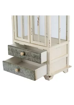 Cheap 🥰 A & B Home Set of 2 Silver and White Evelyn Enclosed Lanterns with Handle and Drawers 36.5" 🔔 -A & B Home Online Shop Belk 310