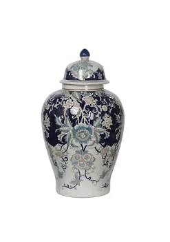 Discount ๐ A & B Home 23" Blue and White Floral Designed Large Lidded Jar ๐