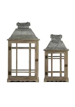 Buy 👍 A & B Home Set of 2 Gray and Silver Classic Scape Lanterns 25.5" 🥰 -A & B Home Online Shop Belk 329