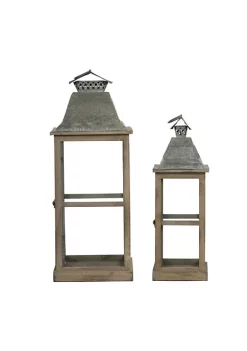 Buy 👍 A & B Home Set of 2 Gray and Silver Classic Scape Lanterns 25.5" 🥰 -A & B Home Online Shop Belk 330