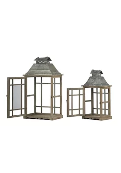 Buy 👍 A & B Home Set of 2 Gray and Silver Classic Scape Lanterns 25.5" 🥰 -A & B Home Online Shop Belk 331