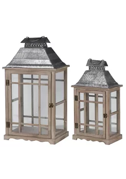 Buy 👍 A & B Home Set of 2 Gray and Silver Classic Scape Lanterns 25.5" 🥰 -A & B Home Online Shop Belk 332