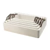 Promo 😉 A & B Home Set of 5 Ivory and Brown Interlocking Rectangular Nesting Trays with Handles 19.5" 🥰 -A & B Home Online Shop Belk 335