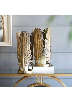 Flash Sale 🛒 A & B Home 17.5" Gold Wide Feather Cylindrical Candle Holder 👏 -A & B Home Online Shop Belk 366