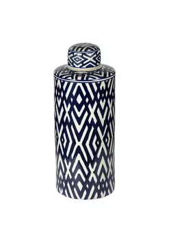 Flash Sale 💯 A & B Home 18" Blue and White Contemporary Large Lidded Jar 🎉 -A & B Home Online Shop Belk 372