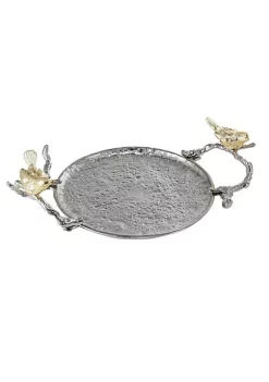 Discount 🥰 A & B Home 14" Silver and Gold Metallic Vintage Glamour Small Tray 🌟