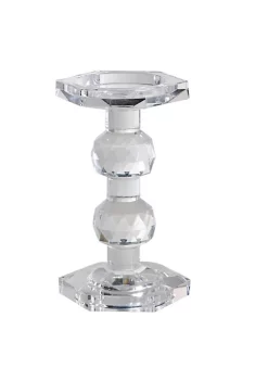 Best Sale ❤️ A & B Home 7" Clear Sylvie Geometric Crystal Tall Pillar Candleholder ⭐