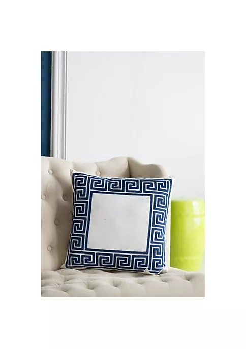Coupon ๐ A & B Home 20" Navy Blue and White Contemporary Style Embroidered Square Throw Pillow ๐ 4 Coupon ๐ A & B Home 20" Navy Blue and White Contemporary Style Embroidered Square Throw Pillow ๐ - Image 2