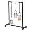 Outlet 💯 A & B Home 21.25" Matte Black Hanging Jars Iron and Glass Votive Candleholder 🔥 -A & B Home Online Shop Belk 480