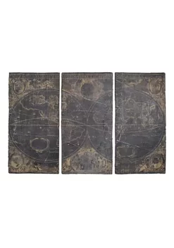 Promo ๐ A & B Home Set of 3 Black and Gold Distressed Decorative Wall Panels 70" ๐คฉ