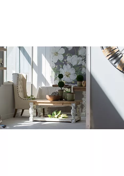 Outlet โญ A & B Home 47" White and Brown Vintage Style Rectangular Coffee Table ๐ 4 Outlet โญ A & B Home 47" White and Brown Vintage Style Rectangular Coffee Table ๐ - Image 2