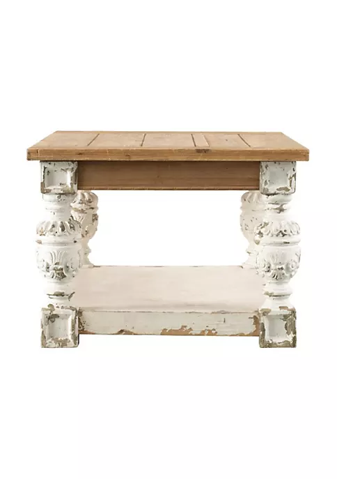 Outlet โญ A & B Home 47" White and Brown Vintage Style Rectangular Coffee Table ๐ 6 Outlet โญ A & B Home 47" White and Brown Vintage Style Rectangular Coffee Table ๐ - Image 4