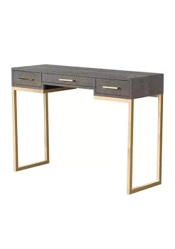 Cheapest 👏 A & B Home 43.25" Gray and Gold Snake Textured Three Drawer Console Table 🌟