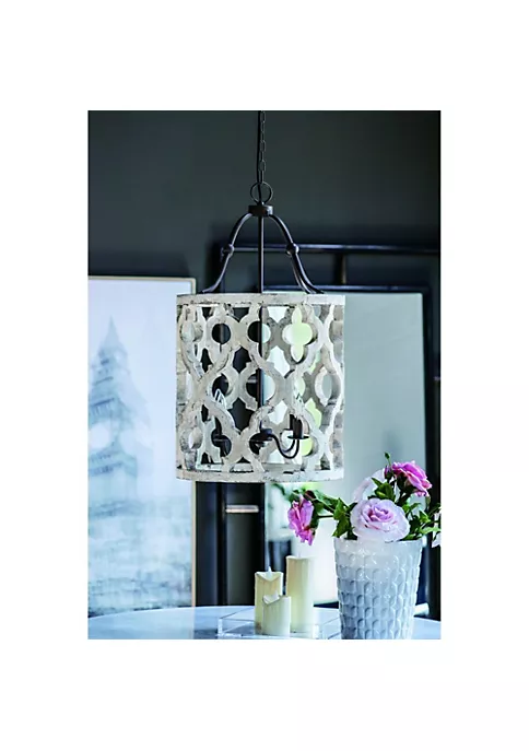 Buy โค๏ธ A & B Home 33.5" White and Brown Vintage Style Distressed Finish Four-Light Chandelier ๐งจ 4 Buy โค๏ธ A & B Home 33.5" White and Brown Vintage Style Distressed Finish Four-Light Chandelier ๐งจ - Image 2