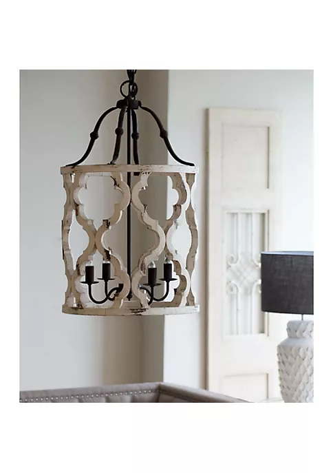 Buy โค๏ธ A & B Home 33.5" White and Brown Vintage Style Distressed Finish Four-Light Chandelier ๐งจ 5 Buy โค๏ธ A & B Home 33.5" White and Brown Vintage Style Distressed Finish Four-Light Chandelier ๐งจ - Image 3