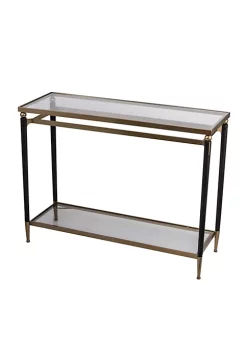Coupon 🔔 A & B Home 42" Gold and Black Modern Chic Console Table 🔔