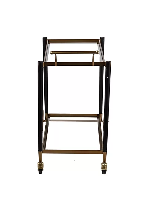 Best deal 🤩 A & B Home 36" Gold and Black Classic Chic Serving Cart ❤️ 6 Best deal 🤩 A & B Home 36" Gold and Black Classic Chic Serving Cart ❤️ - Image 4