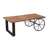 Brand new ⌛ A & B Home 46.75" Brown and Black Coffee Table with Wagon Wheel Accent ✔️ -A & B Home Online Shop Belk 579