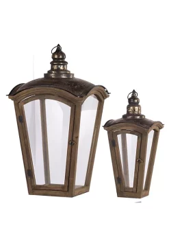 Hot Sale 🎉 A & B Home Set of 2 Brown and Bronze Antique Style Coach House Lanterns 29.75" 🎁 -A & B Home Online Shop Belk 602