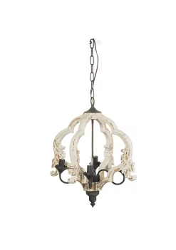 Deals 🎁 A & B Home 23.5" White and Black Distressed Swithun Four-Light Chandelier 😍