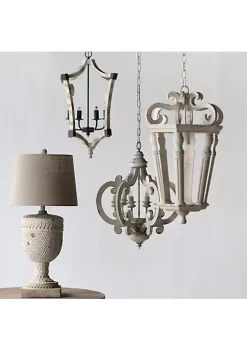 Cheap 🔥 A & B Home 23.75" White Vintage Style Six-Light Hanging Chandelier 🎁 -A & B Home Online Shop Belk 630