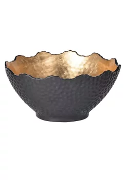 Hot Sale 💯 A & B Home 10.25" Black and Gold Contemporary Hand 🔨 Hammered Bowl ⌛