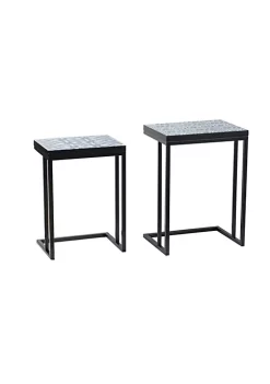 Flash Sale 😀 A & B Home Set of 2 White and Blue Silhouette Accent Side Tables 24.5" 💯 -A & B Home Online Shop Belk 671
