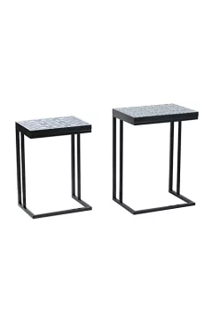 Flash Sale 😀 A & B Home Set of 2 White and Blue Silhouette Accent Side Tables 24.5" 💯 -A & B Home Online Shop Belk 672