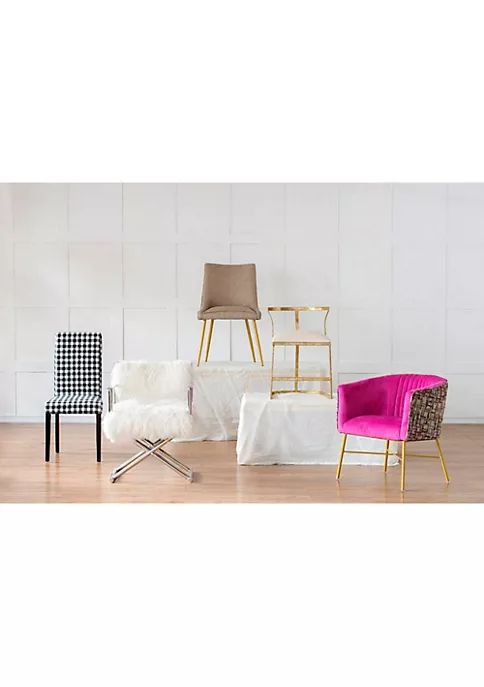 Deals 😉 A & B Home 27" Gold and White Contemporary Style Cavendish Chair 🎁 6 Deals 😉 A & B Home 27" Gold and White Contemporary Style Cavendish Chair 🎁 - Image 4