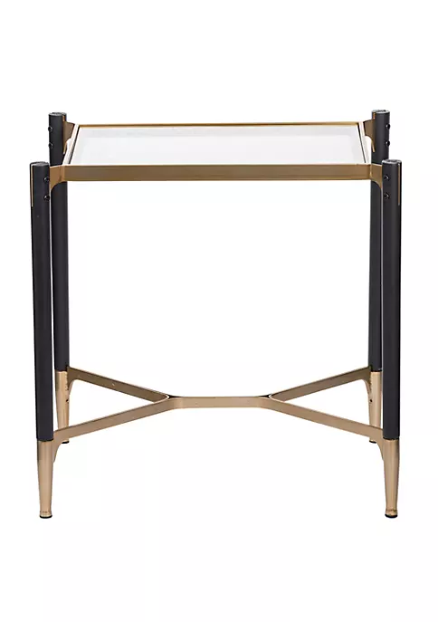 Best Sale 🌟 A & B Home 23.5" Black and Gold Rectangle Glass Top End Table ❤️ 2 Best Sale 🌟 A & B Home 23.5" Black and Gold Rectangle Glass Top End Table ❤️ - Image 2
