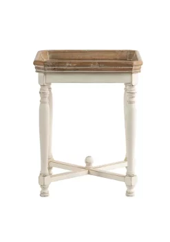 Cheap 👏 A & B Home 25" Brown and White Casual Style Distressed Finished Square Side Table 😀 -A & B Home Online Shop Belk 685