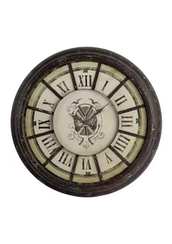 Hot Sale 🌟 A & B Home 36.5" Brown and Gray Antique Round Wall Clock with Bold Roman Numerals ⌛ -A & B Home Online Shop Belk 696