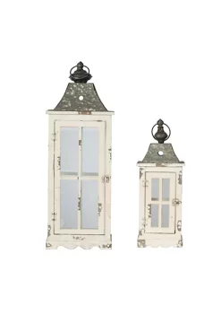 Discount π A & B Home Set of 2 Silver and White Evelyn Enclosed Lanterns with Handle 27.25" π 9 Discount π A & B Home Set of 2 Silver and White Evelyn Enclosed Lanterns with Handle 27.25" π -A & B Home Online Shop Belk 716
