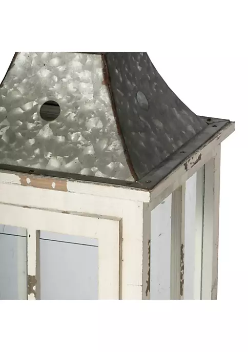 Discount π A & B Home Set of 2 Silver and White Evelyn Enclosed Lanterns with Handle 27.25" π 6 Discount π A & B Home Set of 2 Silver and White Evelyn Enclosed Lanterns with Handle 27.25" π - Image 4