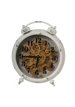 Brand new 👍 A & B Home 18" White and Black Classic Gear Round Table Clock 🔔 -A & B Home Online Shop Belk 727