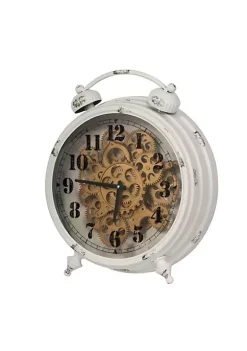Brand new 👍 A & B Home 18" White and Black Classic Gear Round Table Clock 🔔 -A & B Home Online Shop Belk 729