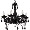Flash Sale 🥰 A & B Home 38.5" Black and Clear Classic Style Beads Six-Arm Chandelier 💯 -A & B Home Online Shop Belk 752