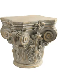 Cheapest ⌛ A & B Home 18.5 Brown and Beige Large Roman Column Cap Pedestal 🥰